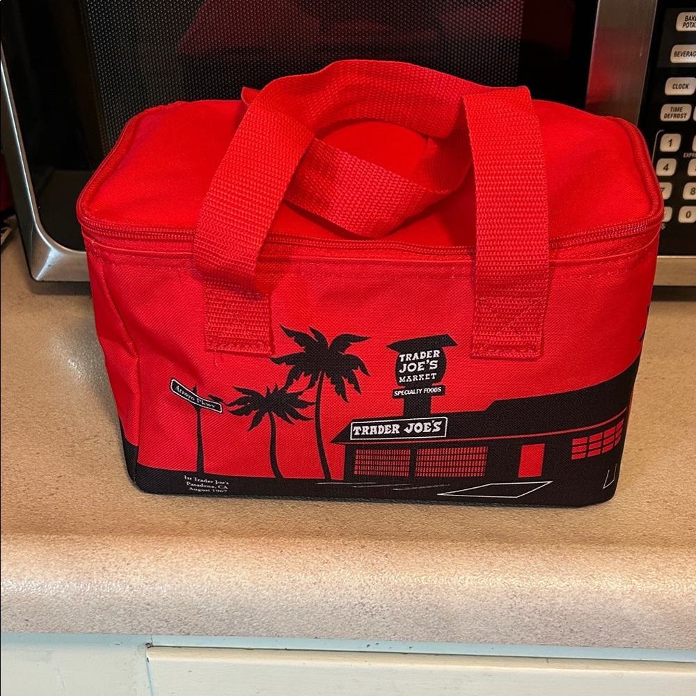 Trader Joe's Red and Black Insulated Tote